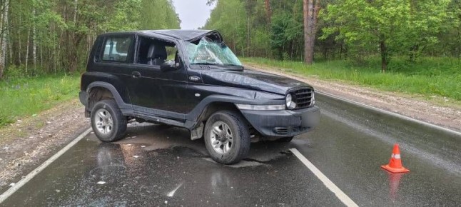 В Камешковском районе внедорожник «Тагер» дважды перевернулся на дороге