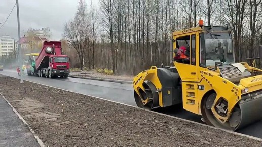 ДСУ-3 заасфальтировало 350 метров дублера Октябрьского проспекта