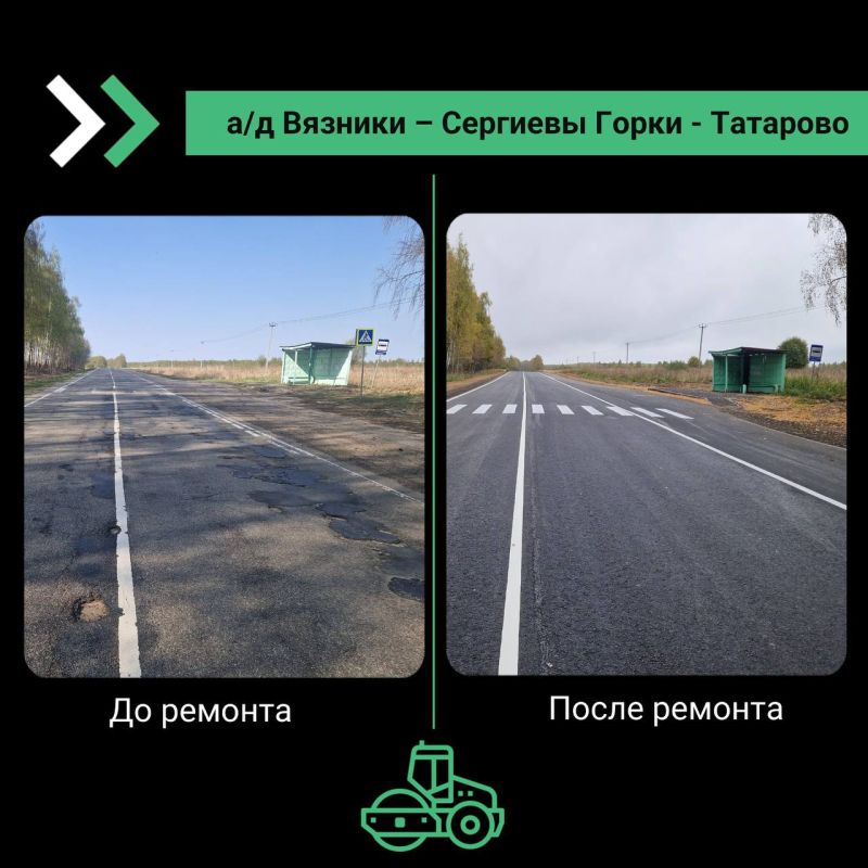 Во Владимирской области отремонтировали 8,7 км автодороги Вязники – Сергиевы Горки – Татарово