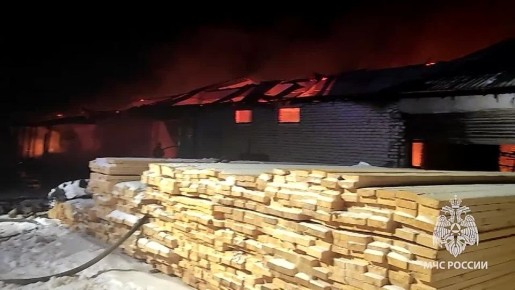 Кадры с пожара в Гусь-Хрустальном округе