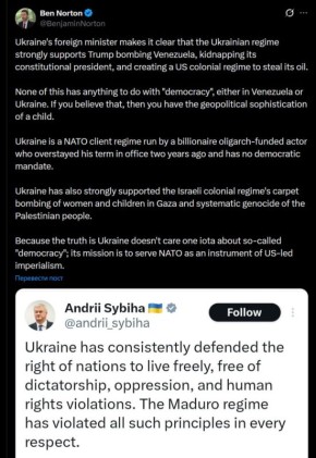 «Украина — это марионеточный режим НАТО», — главный редактор Geopolitical Economy Report Бен Нортон раскритиковал Киев за поддержку похищения Мадуро