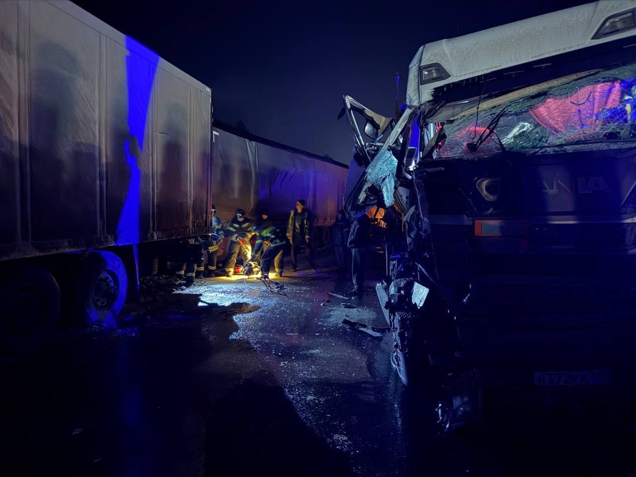 Семь грузовиков столкнулись на трассе М-7 «Волга» в Вязниковском районе