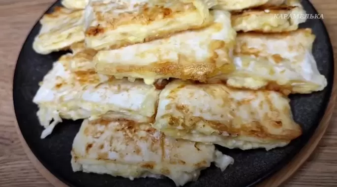 Ленивый завтрак из лаваша и творога