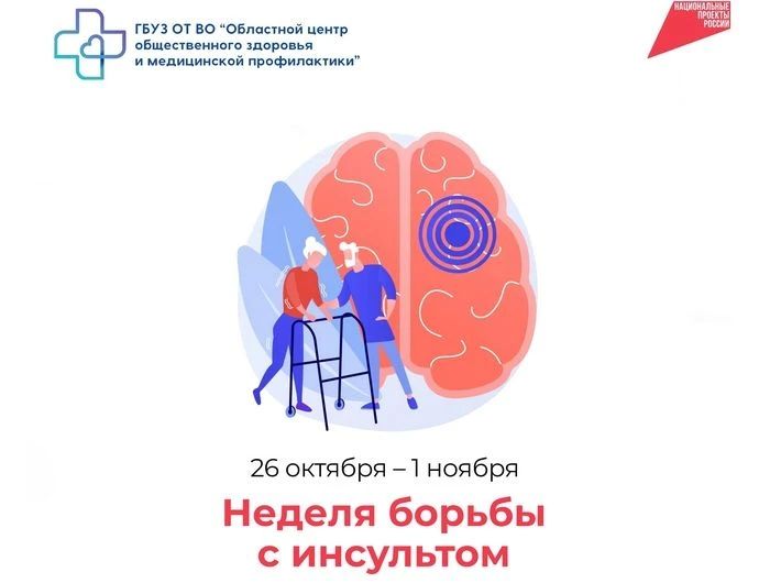 С 26 октября по 1 ноября 2026 года в России проходит Неделя борьбы с инсультом, приуроченная к Всемирному дню борьбы с инсультом 29 октября