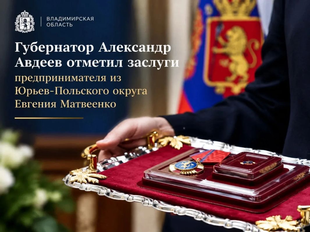 Губернатор Александр Авдеев отметил заслуги жителя Владимирской области
