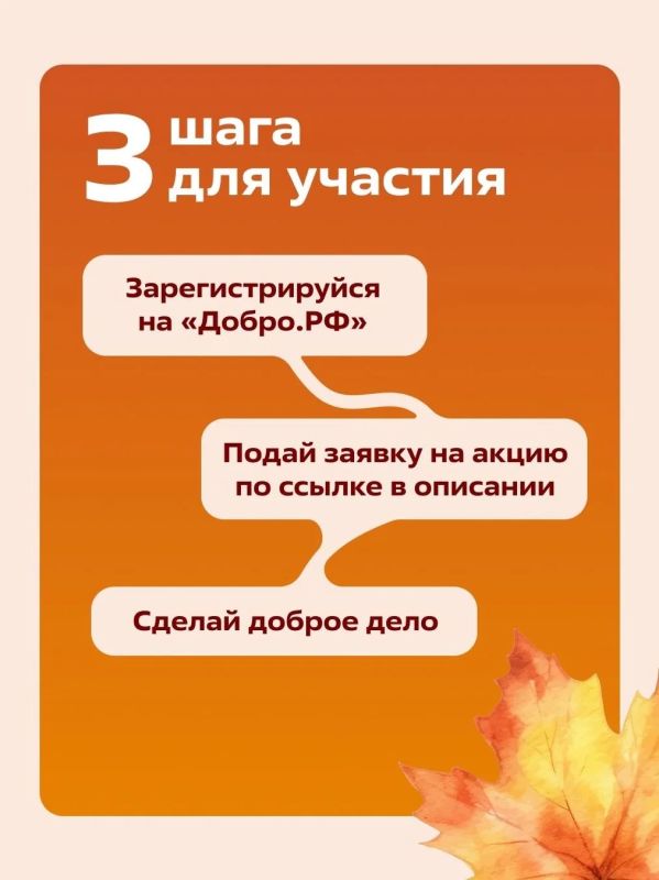 Осень — время добрых дел. С сегодняшнего дня и до 1 ноября в регионе пройдёт «Осенняя неделя добра» Осень — время добрых дел. С сегодняшнего дня и до 1 ноября в регионе пройдёт «Осенняя неделя добра»